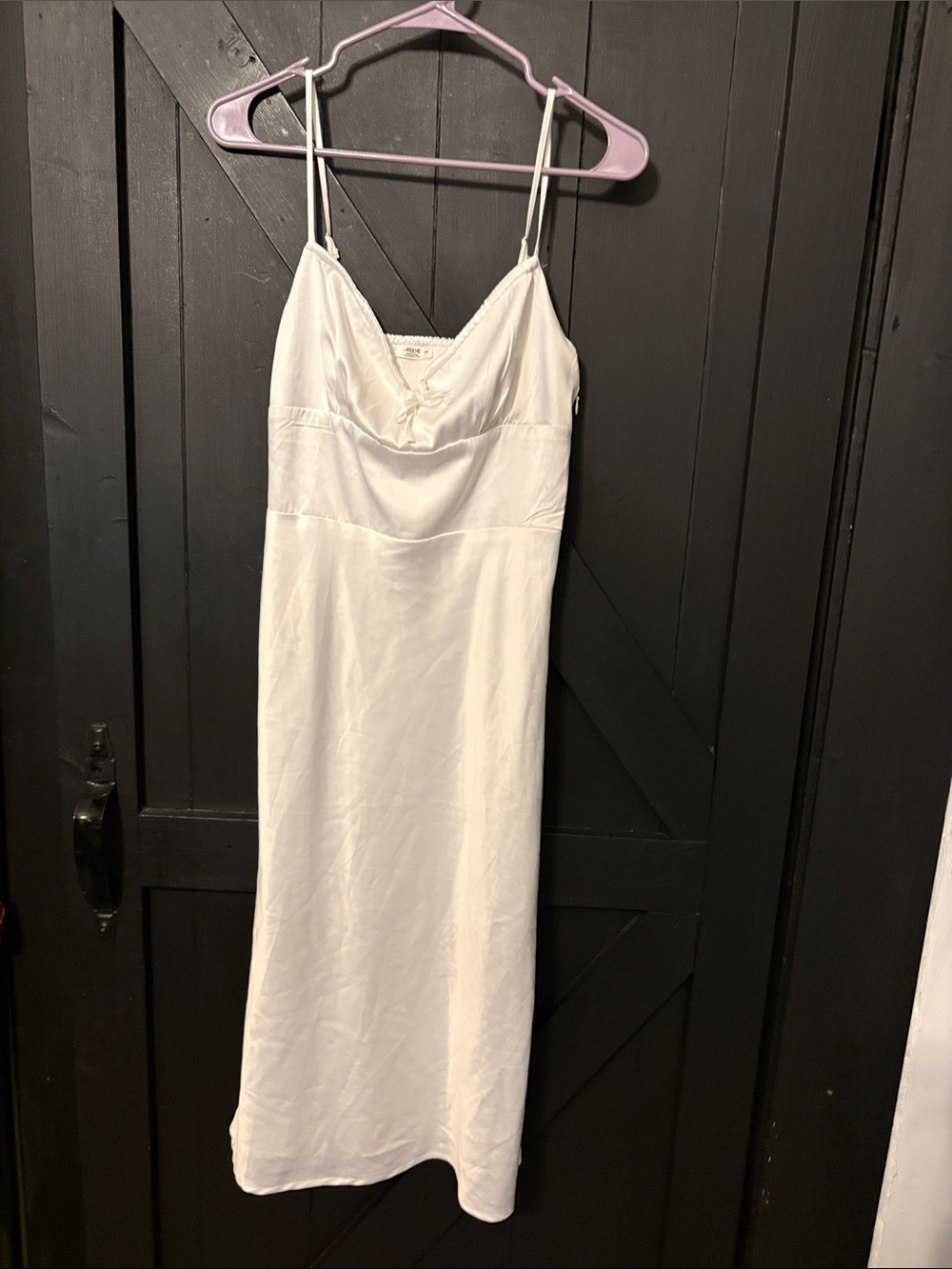 Ardene White Satin Slip Midi Dress